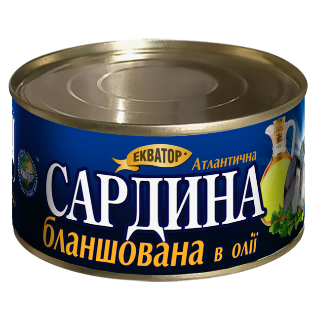 САРДИНА Атлантична бланшована в олії №5 240г ТМ ЕКВАТОР